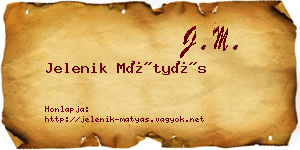 Jelenik Mátyás névjegykártya