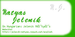 matyas jelenik business card